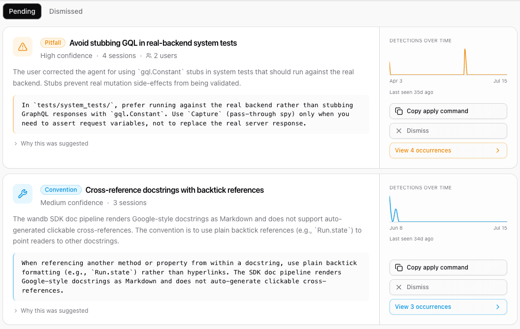 HiveMind insights: a pitfall and a convention found across sessions